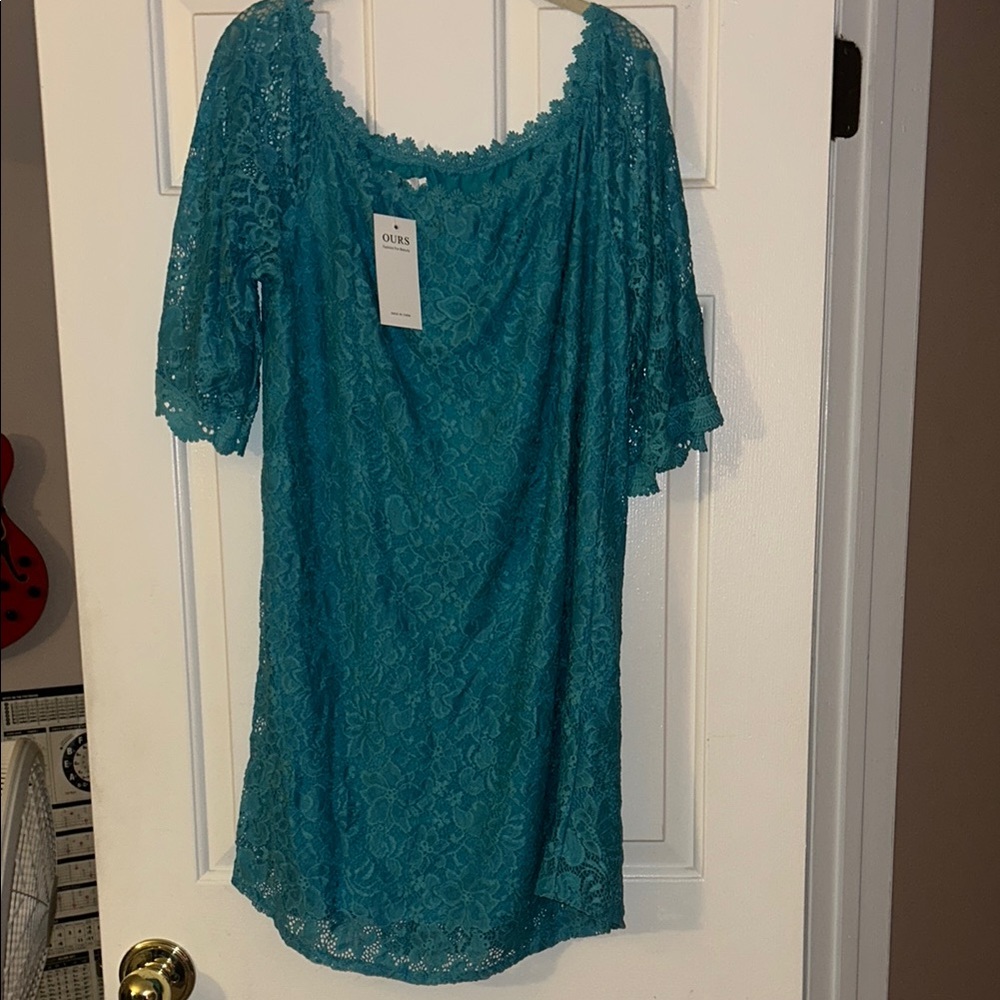 Teal Lace Dress